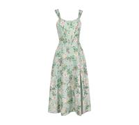 Gyios dress Summer Dress Women Green Lace Up Floral Print Midi Dress Elegant Casual Party Holiday A-line Dress-a-l