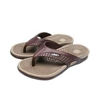 Gyios Flip Flops Men Men's Lightweight Eva Sandals With Massage Sole Options Large Size Slip-on Slippers For Beach Daily Home Outdoor Use-dark Khaki-45