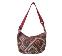 Gyios handbags for women Female Large-capacity Shoulder Bags Students Canvas National Style Underarm Messenger Bag-red