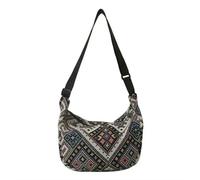 Gyios handbags for women Female Large-capacity Shoulder Bags Students Canvas National Style Underarm Messenger Bag-black
