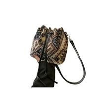 Gyios handbags for women Handbag Clutch Purse Fashion Floral Ethnic Style Linen Fabric Bucket Bag Crossbody Shoulder Bag-purple