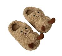 Gyios Memory Foam Slippers Winter Cartoon Fun Peanut Warm Indoor Fashion Casual Comfortable Non-slip Household Cotton Shoes-khaki-40-41