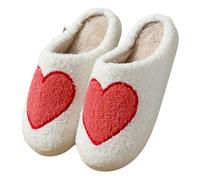 Gyios Memory Foam Slippers Women's Cartoon Winter Female Home Fluffy Indoor Cute Red Love Flip-flops Warm Bedroom Slides-a-40-41