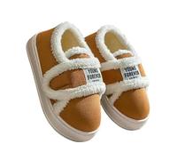 Gyios Memory Foam Slippers Women's Cotton Winter Indoor Home Shoes Warm Foot Treasure Non-slip Outdoor Cold Resistance Wrapped Heel Shoes-a639 Brown-44-size 45 Suitable For 43-size 44