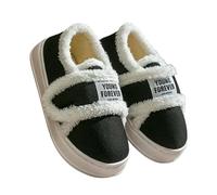 Gyios Memory Foam Slippers Women's Cotton Winter Indoor Home Shoes Warm Foot Treasure Non-slip Outdoor Cold Resistance Wrapped Heel Shoes-a639 Black-40-size 41 Suitable For 39-size 40