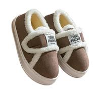 Gyios Memory Foam Slippers Women's Cotton Winter Indoor Home Shoes Warm Foot Treasure Non-slip Outdoor Cold Resistance Wrapped Heel Shoes-a639 Coffee-40-size 41 Suitable For 39-size 40