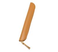 Gyios Pencil case Minimalist Single Pen Pouch, Slim Zipper Holder Protective Storage Portable Stationery Bag For Office Daily Use-brown