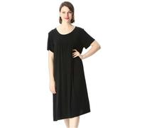 Gyios pyjamas for women Summer Women Sleepwear Short Sleeve Cotton Nightgown Nightie Loose Home Dress Lingerie Nightdress Large 2xl-7xl-black-xxxl
