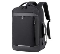 Gyios school backpack Expandable Business Laptop For Men, Waterproof Multifunction Notebook Bag, Large Capacity & Travel Rucksack-black Nylon