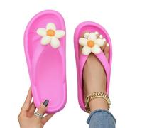 Gyios slippers Summer New Flip Flops Women Sunflower Pattern Slides One-piece Eva Non-slip Beach Holiday Home Indoor Shoes-rose-42-43