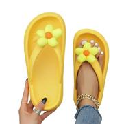 Gyios slippers Summer New Flip Flops Women Sunflower Pattern Slides One-piece Eva Non-slip Beach Holiday Home Indoor Shoes-yellow-42-43