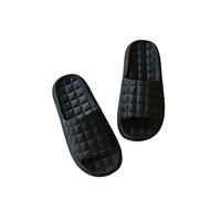 Gyios slippers Summer Women Bathroom Home Non-slip Flip Flops Couple Indoor Soft Skid Proof Sandals Color Men Flat Shoes -black-38-39