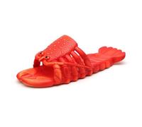 Gyios slippers Unisex 3d Lobster Slides - Funny Crawfish Novelty Non Slip Soft Pvc Beach Pool Party Sandals Plus Size-red-42-43