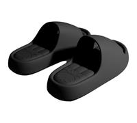 Gyios slippers Unisex 4cm Cloud Pillow Slides, Cute Panda Embossed One-piece Eva Slippers, Non-slip Silent Bathroom Summer Indoor Outdoor Shoes-black-40-41