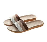 Gyios Summer Slippers Linen Men Women Home Indoor Sandals Unisex Flax Non-slip Shoes Comfortable Flat Slides Shower Pantuflas Hombre-bw-44-45