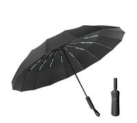 Gyios Umbrella Reinforced 32 Ribs Windproof Strong Automatic Umbrella For Double Bone Rain And Sun Uv Sunproof Umbrellas-32-bone Black