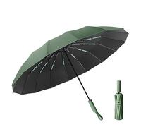 Gyios Umbrella Reinforced 32 Ribs Windproof Strong Automatic Umbrella For Double Bone Rain And Sun Uv Sunproof Umbrellas-32-bone Night Green