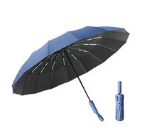 Gyios Umbrella Reinforced 32 Ribs Windproof Strong Automatic Umbrella For Double Bone Rain And Sun Uv Sunproof Umbrellas-32-bone Haze Blue