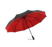 Gyios Umbrella Travel Windproof Folding Auto Open Close, Lightweight 10 Ribs Automatic Canopy Compact Umbrella-red