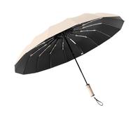 Gyios Umbrella Windproof Strong Compact Folding Portable,extra Large Automatic Open & Close,sturdy Durable With 16 Ribs,uv Protection-beige