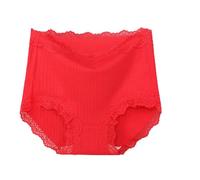 Gyios underwear women 3pcs 100kg Extra Large Plus Size 4xl Panties Lace Underwear Women's High Waist Seamless Breathable Triangle Briefs-f Red-3xl