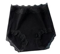 Gyios underwear women 3pcs 100kg Extra Large Plus Size 4xl Panties Lace Underwear Women's High Waist Seamless Breathable Triangle Briefs-b Black-3xl