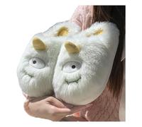 Gyios Women Slippers Funny And Cute Cartoon Furry For Women, Winter Indoor Warm Cotton Slippers-green-40-41
