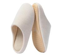 Gyios Women Slippers Men's Comfortable Memory Foam Slippers, Casual Slip-on, Warm Indoor Outdoor Shoes, Felt Sandals, Slipper Sizes-beige-42 43