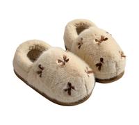 Gyios Women Slippers Plush Cotton For Winter Indoor Thick-soled Wool Slippers-yellow B-36-37