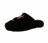Gyios Women Slippers Women's Autumn And Winter Warm Home Outdoor Plush Furry Flat With Fortune Pattern-black-37