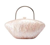 Gyios Women's Bags Acrylic Shell Shaped Clutch Purse Marbling Evening Handbags For Women Party Prom Cross Body Bag-off White-21 5 * 11 * 8 5 Cm