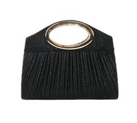Gyios Women's Bags Celebrity Pleated Handbag Banquet Bag Romantic Wedding Evening Dress Cosmetic Shoulder Bag-black