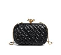 Gyios Women's Bags Handmade Woven Fabric Clutch Purse For Women Artificial Silk Crossbody Handbag Banquet Dress Evening Bags-black-21 * 13 * 6cm