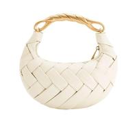 Gyios Women's Bags Niche Design Hand-woven Bird's Nest Bag Textured Hand-held Crescent Shoulder Bag-beige-27-15-5