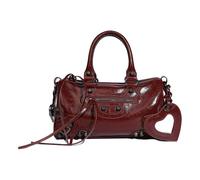 Gyios Women's Bags Purses For Women Small Hobo Shoulder Leather Multi-pocket Tote Bag With Zipper-wine Red