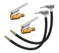 Gyism 4pcs Quick Release Tyre Inflator Adaptor Set with 2pcs 30CM Tyres Pump Hose and 2pcs 8mm Brass Tire Valve Air Pump,Bike Pump Adaptor Accessories for Bicycle Motorcycle Car (Black)