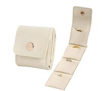 GYJZZW 3 Pcs Mini Travel Jewelry Roll Bag with Buckle, Portable Foldable Travel Jewelry Organizer Case, Small Ring Box for Earrings, Rings, Necklaces (White)
