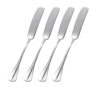 GYJZZW 4Pcs Stainless Steel Butter Knife, Long-Handled Jar Scraper Spatula, Butter applicator for Mustard, Jam, Butter Cream Toast, Breakfast Spreads, soft cheeses (4Pcs)