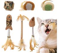 GYJZZW Catnip Cat Toys for Indoor Cats - 6 Styles Natural Silvervine Chew Toys for Teeth Cleaning, Relief Anxiety and Stress, Reduce Obesity Risk, Ideal for Cat Gifts (6Pcs)