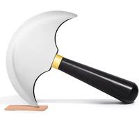 GYJZZW Leather Knife with Wooden Handle, Round Leather Knife, Sharp Leather Cutting Knife, Leather Working Knife for Leather Cutting, Skiving, Crafting & Artistic Project (A1)
