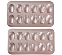 GYJZZW Madeleine Pans Set of 2, Nonstick 12-Cavity Mold Cookie Tray for Baking, Heavy Duty Warp Resistant Cute Shell Shape Madeleine Mold Cake Pan (A1)