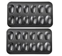 GYJZZW Madeleine Pans Set of 2, Nonstick 12-Cavity Mold Cookie Tray for Baking, Heavy Duty Warp Resistant Cute Shell Shape Madeleine Mold Cake Pan (A2)