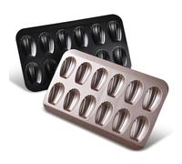 GYJZZW Madeleine Pans Set of 2, Nonstick 12-Cavity Mold Cookie Tray for Baking, Heavy Duty Warp Resistant Cute Shell Shape Madeleine Mold Cake Pan (A3)