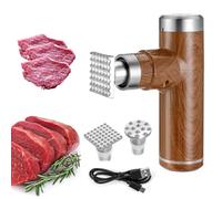 GYKOZY 25w Electric Meat Tenderizer Tool Handheld Meat Tenderizer Machine with 2 Stainless Steel Detachable Hammer Heads, 6 Adjustable Levels Kitchen Gadget Black (Brown)