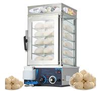 GYKOZY 5-Layer Commercial Bun Steamer, Electric Dim Sum Steamer For Bao Buns, 1200W, (30-110℃) Temperature Range + (10-60 Minutes) Timing, Electric Food Steamer Warmers