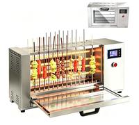 GYKOZY Commercial Stainless Steel BBQ Kebab Grill, Auto-Rotating Barbecue Stove, Touch Screen, 10-Speed Temperature Control for Camping and Restaurant Use (28 Skewers)