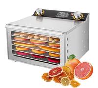 GYKOZY Electric Food Dehydrator - Stainless Steel Freeze Dryer with 12H Timer and 30-90℃ Temperature Control for Jerky, Herbs, Vegetables, and Dog Treats