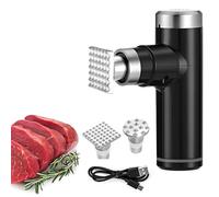 GYKOZY Electric Meat Tenderizer Tool 25w, Handheld Machine with 2 Stainless Steel Detachable Hammer Heads 6 Adjustable Levels for Beef (Black)