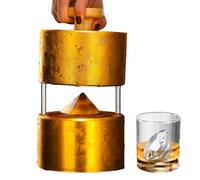 GYKOZY Ice Ball Press, Clear Diamond Ice Cube Maker Molds, Ice Molds Size 7.5×6cm, Slow Melting, Aluminium Ice Cube Maker, for Chilling Cocktails, Whiskey