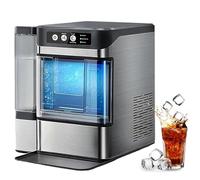 GYKOZY Nugget Ice Maker Countertop, Chewable Crunchable Ice Maker, 41Lbs/24H, Self-Cleaning, Ones-Click Operations, Stainless Steel, Ideals for Parties, Kitchens, Bars